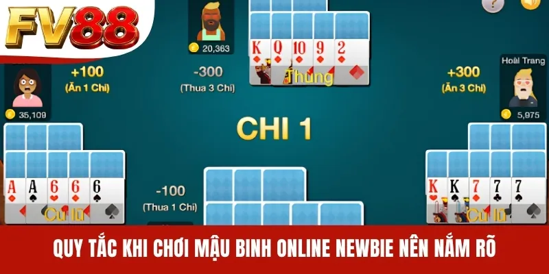 Quy tắc khi chơi Mậu Binh online newbie nên nắm rõ